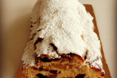 Stollen sweet item with white frosting