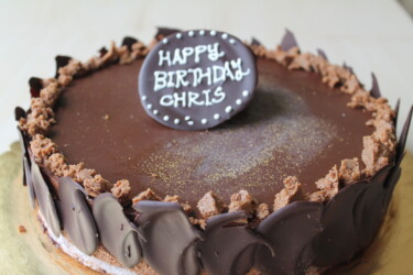 Custom Chocolate Mousse flavored cake for Chris